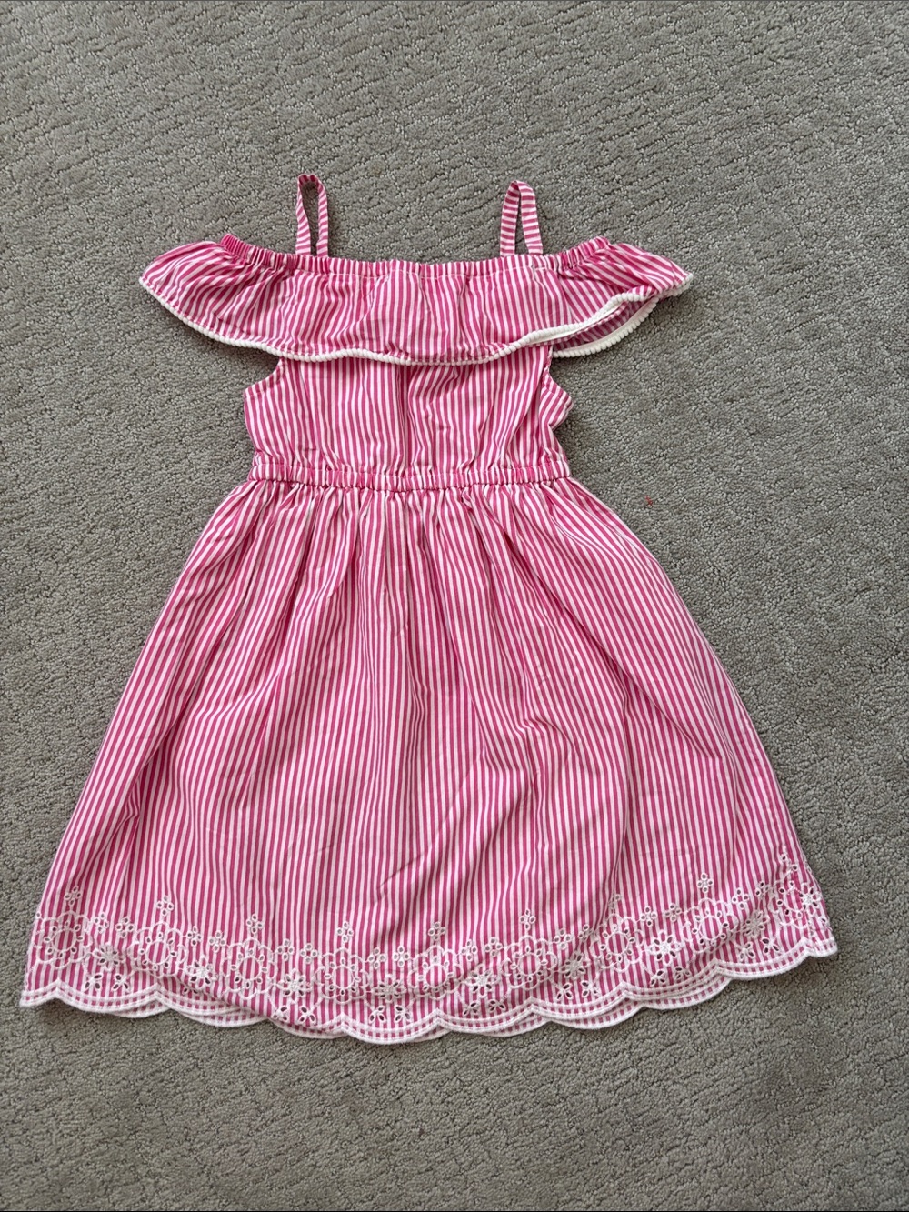 Penelope Mack Pink & White Striped Off-Shoulder Sundress